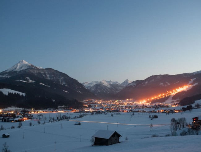 Flachau bei Nacht, Urlaub im Haus Falkner © Flachau Tourismus